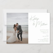 Sage Groen Whimsical Script Modern Save The Date Magnetische Uitnodiging (Voorkant)