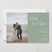 Sage Groen Whimsical Script Modern Save The Date Magnetische Uitnodiging (Voorkant)