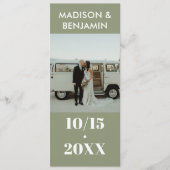 Sage Groen Wit 1 Foto Bold Minimalist Wedding Programma (Voorkant)