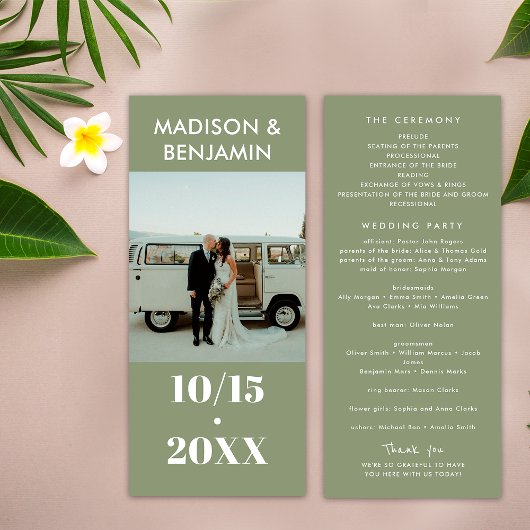 Sage Groen Wit 1 Foto Bold Minimalist Wedding Programma