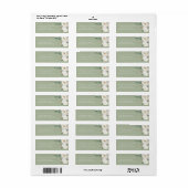 Sage Groen & Wit Bloemen Bruiloft Retouradres Etiket (Full Sheet)