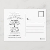 Sage Groen Wit Bloemen Opslaan Datum Briefkaart (Achterkant)