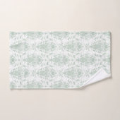 Sage Groen Wit  Damask Patroon Bad Handdoek (Handdoek)