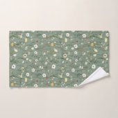 Sage Groen Wit Geel Wildbloemen Boho Trendy Bad Handdoek (Handdoek)