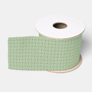 Sage Groen Wit Geometrisch Naadloos Patroon Grosgrain Lint