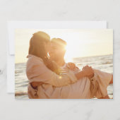 Sage Groen Wit  monogram kuif foto Save The Date (Achterkant)