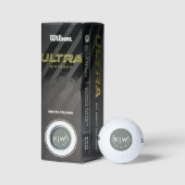 Sage Groen Wit | Monogram moderne Initialen Golfballen (Verpakking)