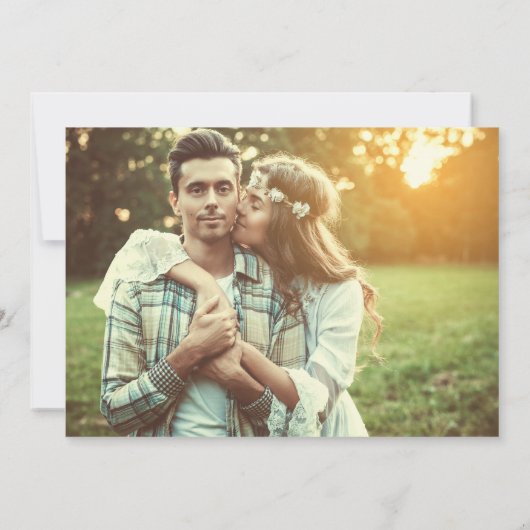 Sage Groen Wit Script Paar Foto Save The Date (Achterkant)