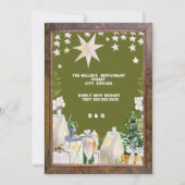 Sage Groen Wit Winter Kerstfeest Uitnodiging (Achterkant)