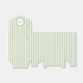 Sage groen, witte strepen monogram bruiloft bedankdoosjes (Uitgevouwen)