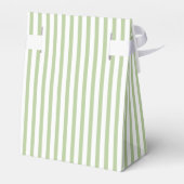 Sage groen, witte strepen monogram bruiloft bedankdoosjes (Achterkant)