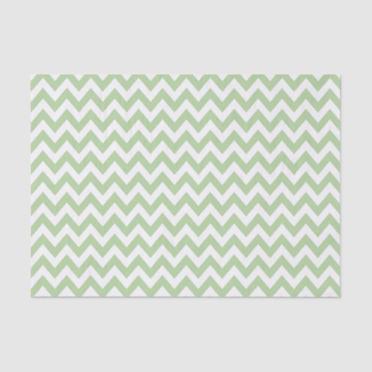 Sage Groen ZigZag/Chevron Patroon Tissuepapier (Voorkant)