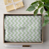 Sage Groen ZigZag/Chevron Patroon Tissuepapier (Geschenk)