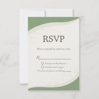 Sage Groene Abstracte Bruiloft RSVP-kaart RSVP Kaartje