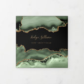 Sage groene agaat trifold brochure drieluik kaart (Cover)