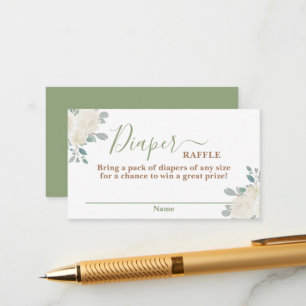 Sage Groene Baby Babykleding Luier Raffle Kaart