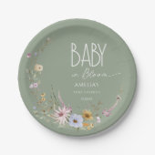 Sage Groene Baby in Bloom Paper Bord (Voorkant)