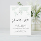 Sage Groene Bestemming Bruiloft Sla de datum op Save The Date (Staand voorkant)