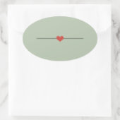 Sage groene blanco maak je eigen ovale sticker (Tas)