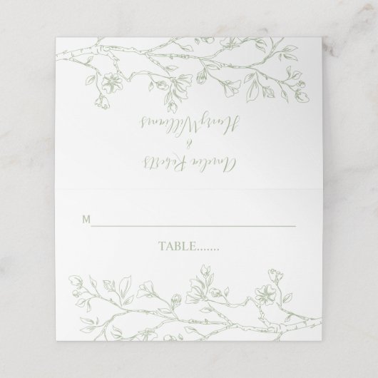 Sage groene bloem arrangement bruiloft (Buitenkant ongevouwen)