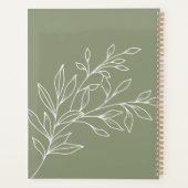 Sage Groene Bloemen Boho Bruiloft Planner (Achterkant)