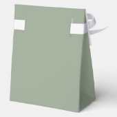 Sage Groene Bloemen Monogram Trouwkam Modern Bedankdoosjes (Achterkant)