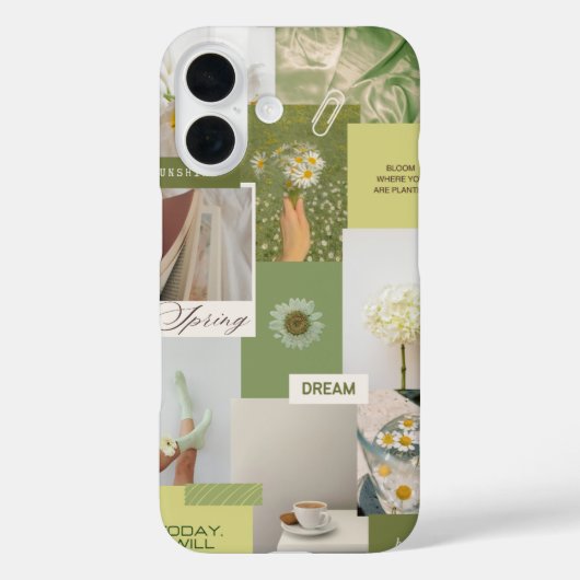 Sage groene bloemen mooie trendy telefoonhoes Case-Mate iPhone case (Achterkant)