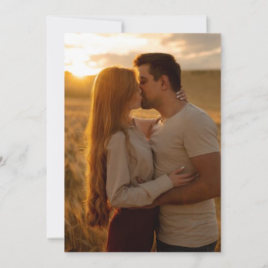 Sage Groene Bloemen String Lights Foto Bruiloft Save The Date (Achterkant)
