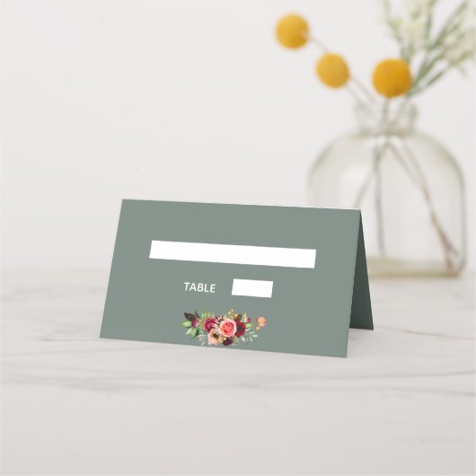 Sage groene bloemenboardbruiloft (Achterkant)