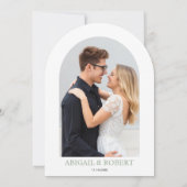 Sage groene  bloemenkam monogram bruiloft kaart (Achterkant)