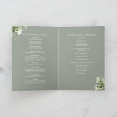 Sage groene bloemige groen wedding programma (Binnen)
