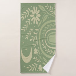 Sage Groene Boho Badhanddoek