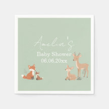 Sage groene bosdier baby shower