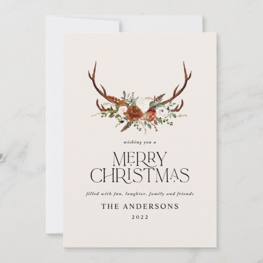 Sage groene botanische elegante vlek florale feestdagenkaart (Voorkant)