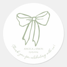 Sage Groene  Bow Bruiloft Favor Sticker