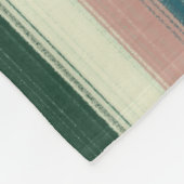 Sage groene chic gestreept fleece deken (Hoek)