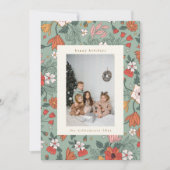 Sage Groene Chique Botanische Aangepaste Verticale Feestdagenkaart (Voorkant)