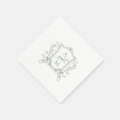 Sage Groene  Crest Bruiloft Servet (Hoek)