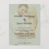 Sage Groene Doorschijnende Overlay Bruiloftsuitnod Briefkaart (Voorkant)