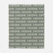 Sage Groene Eenvoudige, aangepaste herhalingsnaam Fleece Deken (Voorkant)