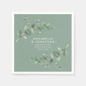 Sage groene elegant eucalyptus folious bruiloft servet (Voorkant)