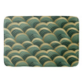 Sage Groene en Gouden Bogen Golven Badmat (Voorkant)