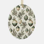 Sage Groene en Gouden Kerst Ornamenten (Rechts)