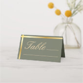 Sage Groene en Gouden Streep Moderne Bruiloft (Voorkant)