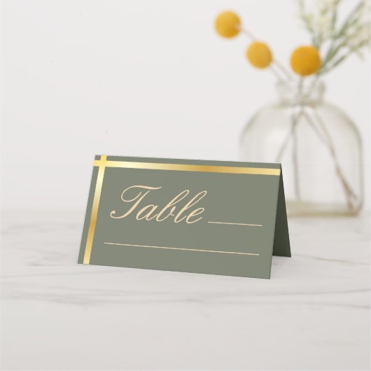 Sage Groene en Gouden Streep Moderne Bruiloft (Voorkant)