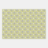 Sage Groene en Witte Polka Dots Wildflowers Inpakpapier Vel (Voorkant)