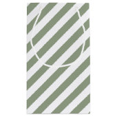 Sage Groene en Witte Streep Klein Cadeauzakje (Achterkant)