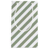 Sage Groene en Witte Streep Klein Cadeauzakje (Voorkant)