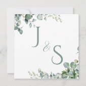 Sage groene eucalyptus minimalist sparen de datum kaart (Achterkant)