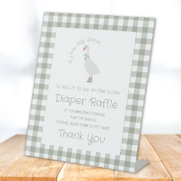 Sage Groene Gekke Gans Luier Raffle Sign Reclamebord Met Voetstuk